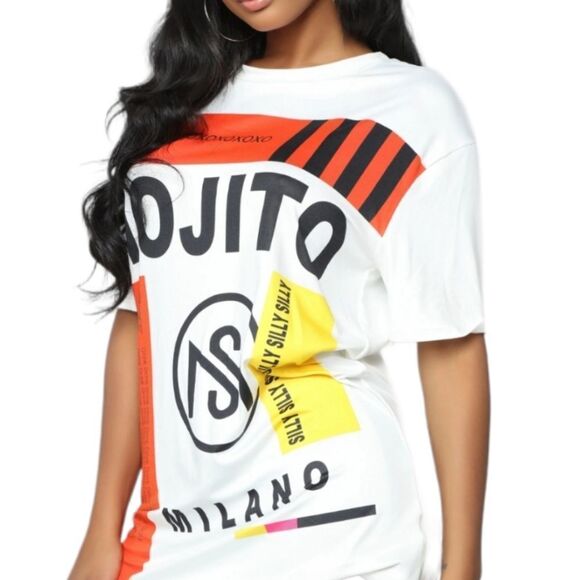 FASHION NOVA Mojito oversize graphic top L - Picture 1 of 9